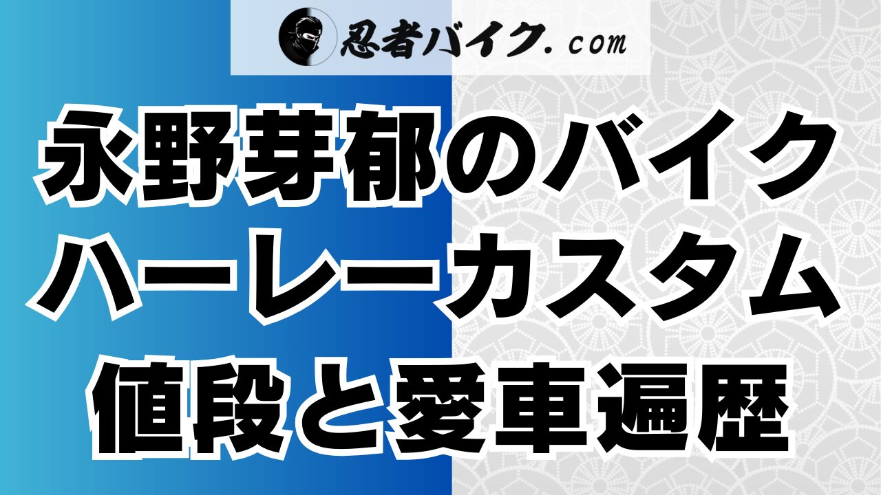 永野芽郁のバイクの車種はハーレーストリートボブ114、価格や愛車遍歴を紹介